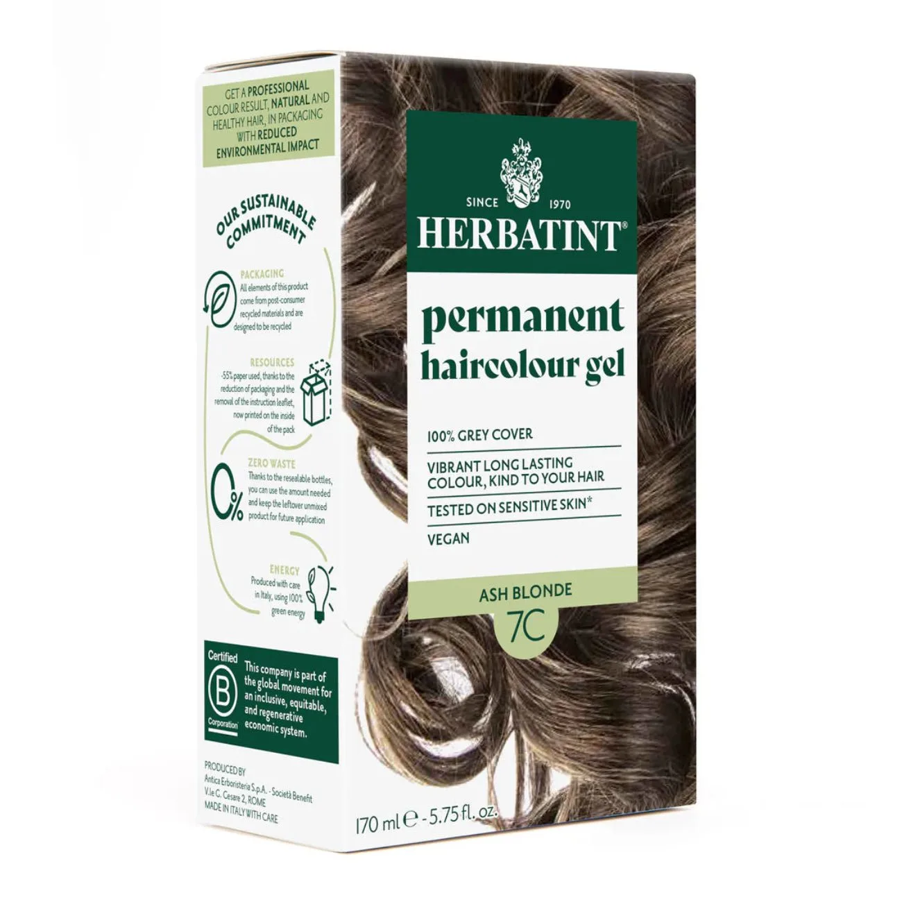 Hair Colour Ash Blonde 7C 170ml