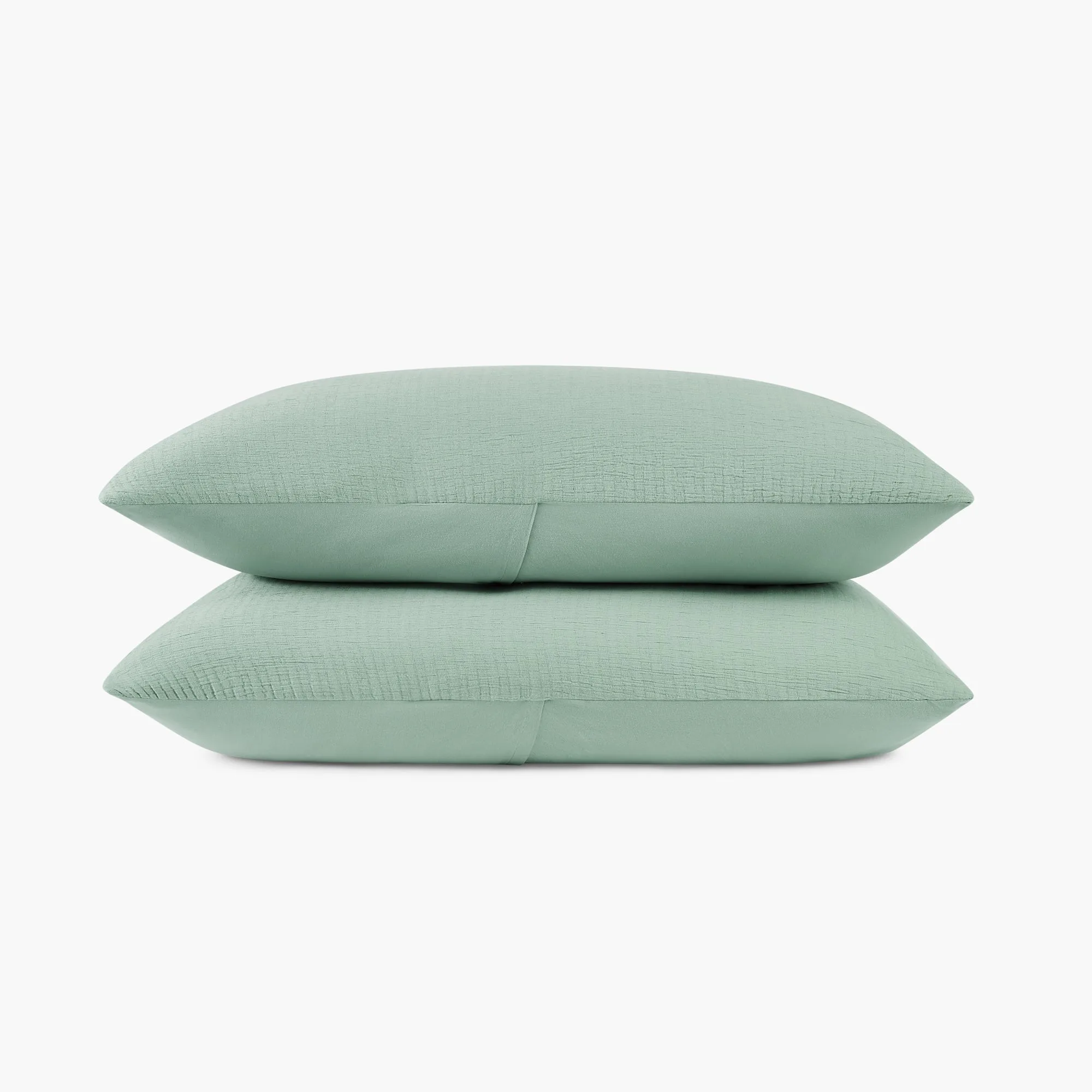Organic Crinkle Matelasse Sham Set - Sage