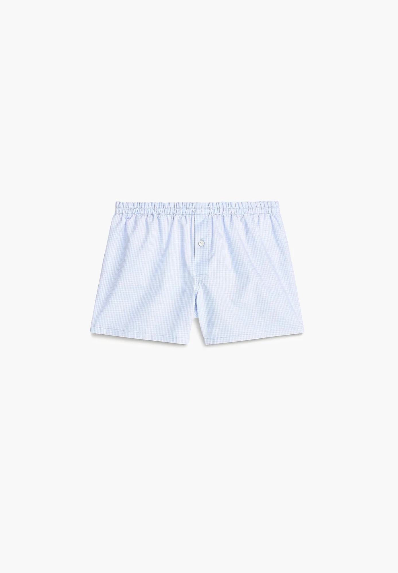 Cotton Check | Boxershorts aus 100% gewobener Baumwolle, Relaxed Fit - light blue mini check