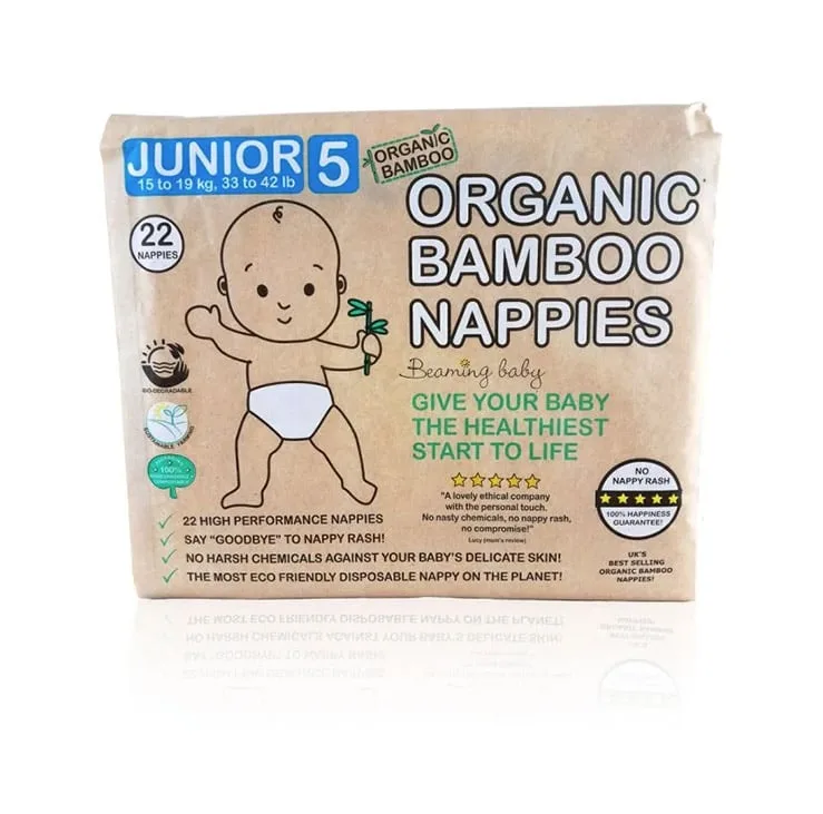 Beaming Baby Organic Bamboo Nappies – Junior – Size 5