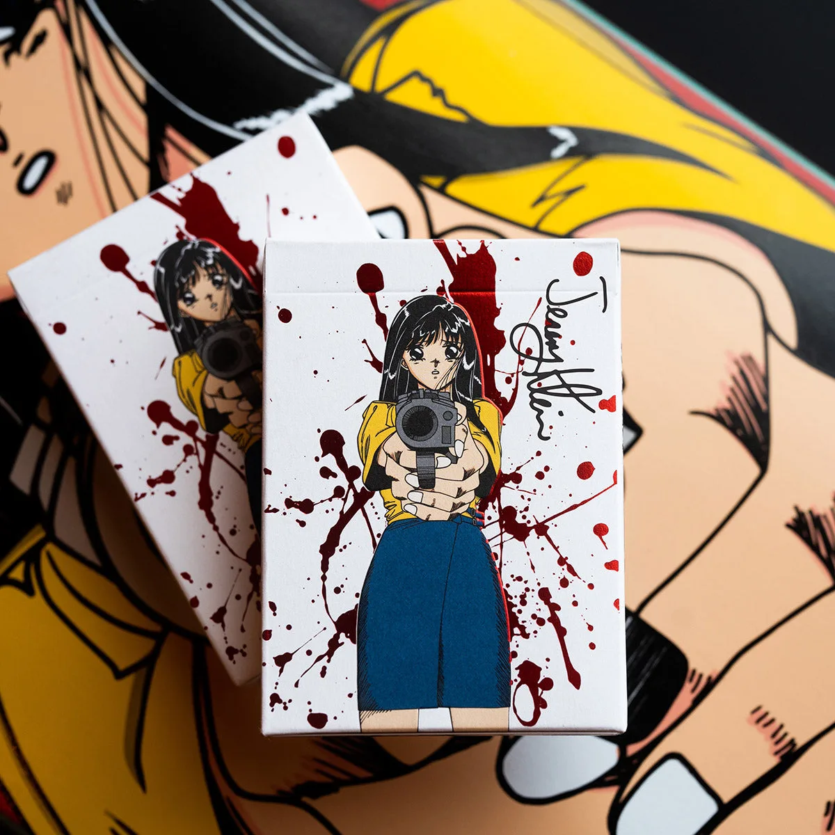 SIGNED HOOKUPS Barrel of a Gun LIMITED BLOOD SPLATTER FOIL DECK