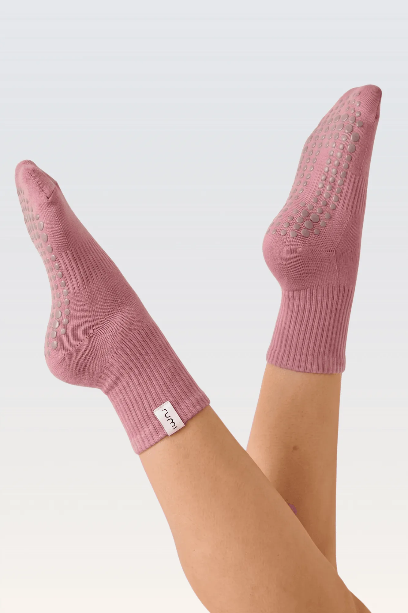 U MoonWalk Grip Crew Socks - Rose Light