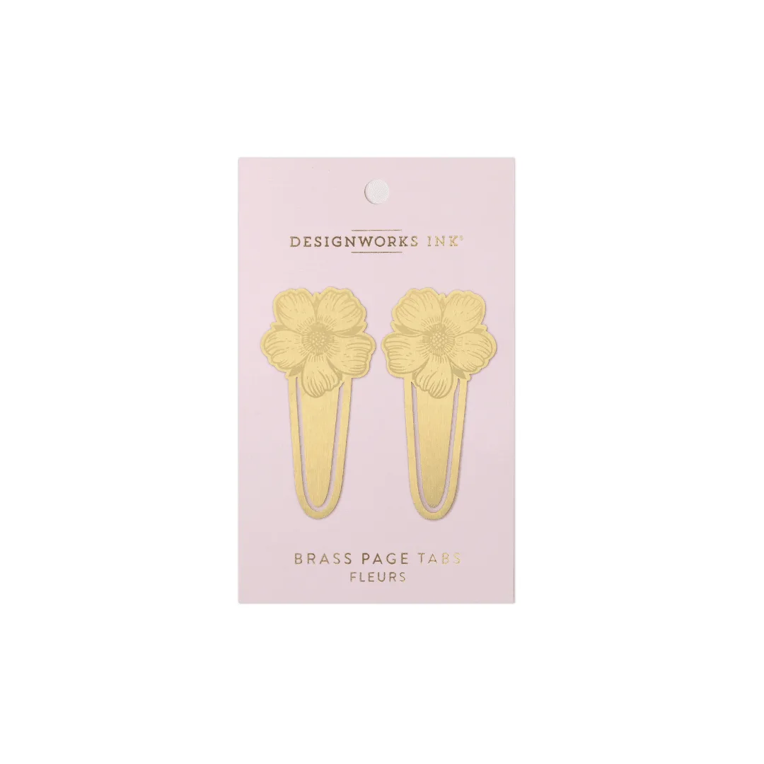 Brass Page Tabs - Fleurs