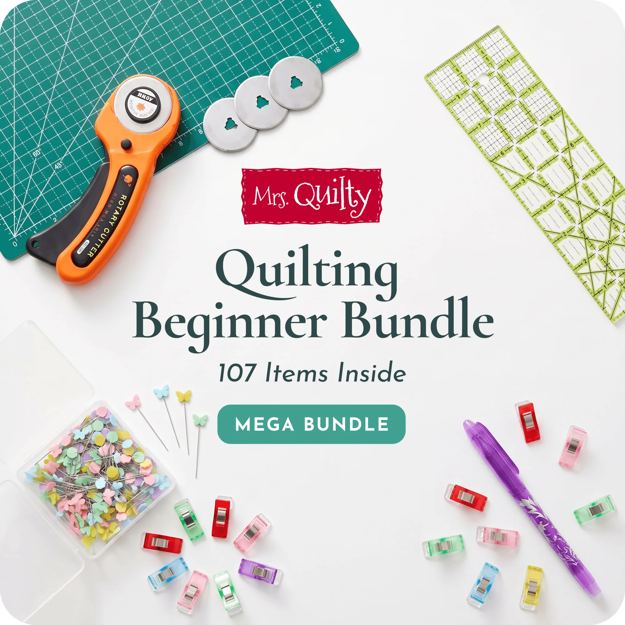 Quilting Beginner Bundle - 107 Pieces