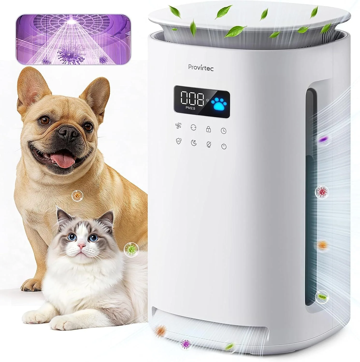 Pawtent Pro New Pet Air Purifier, No More Stubborn Pet Odor &