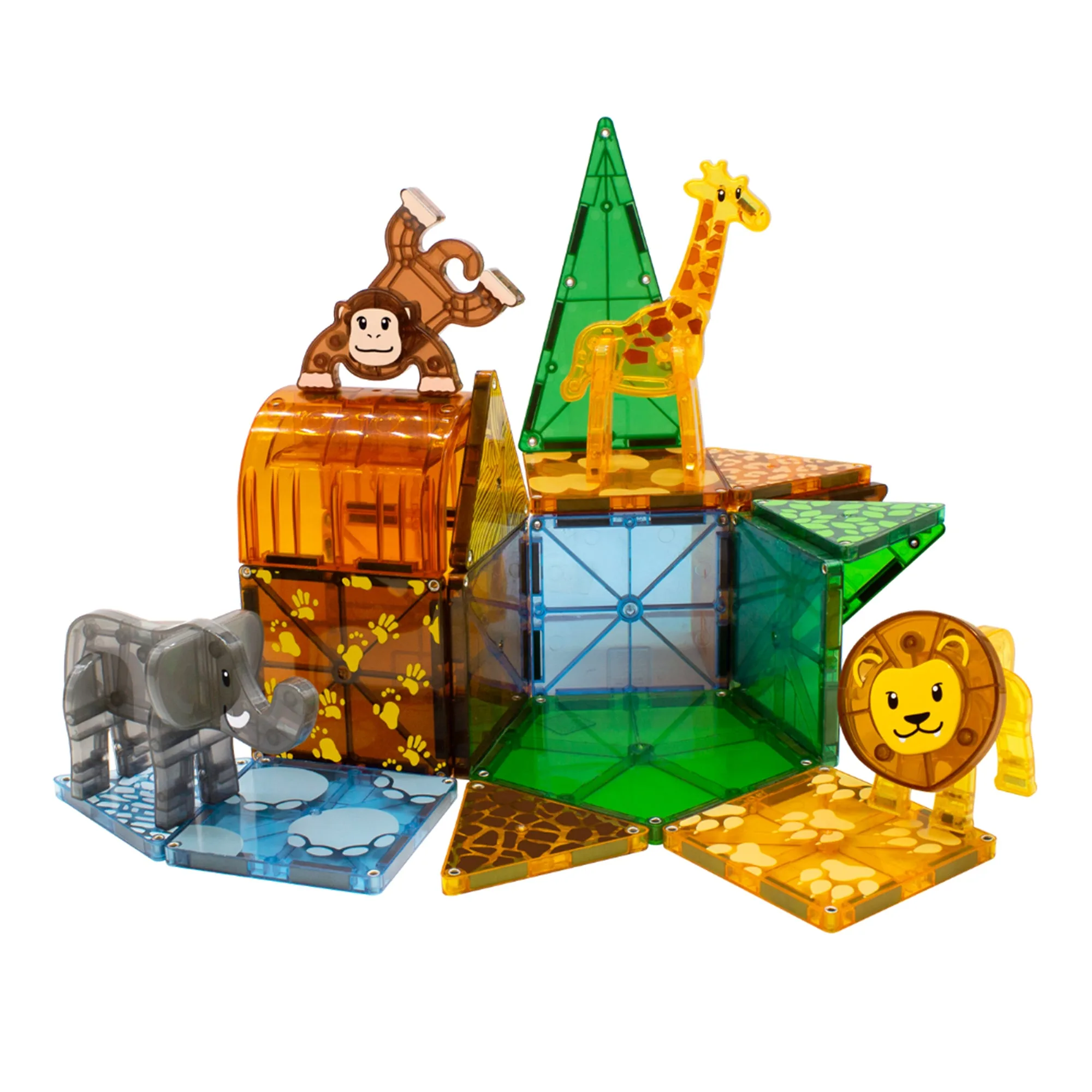 Magna-Tiles 探險套裝 | 25 件磁性建構磚,含野生動物好友
