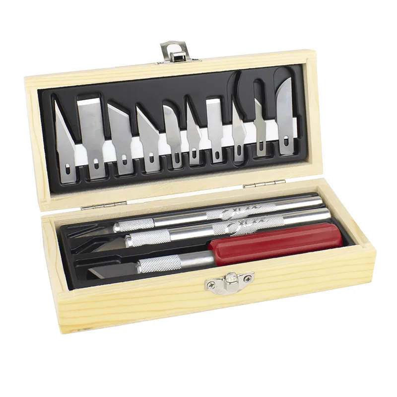 Set taglierino per hobby, 3 coltelli, lame assortite
