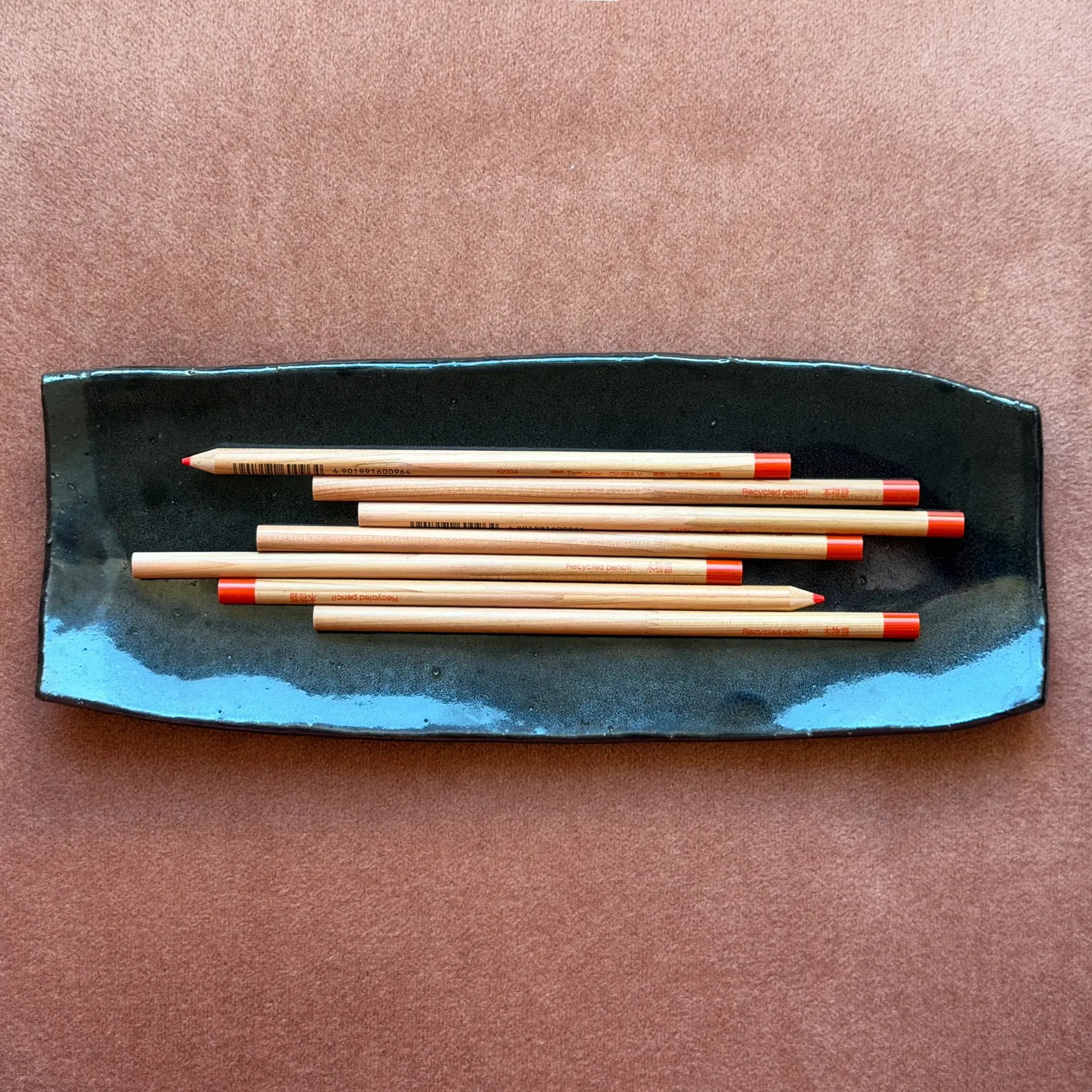 Recycled Wood Pencils: Vermilion Red