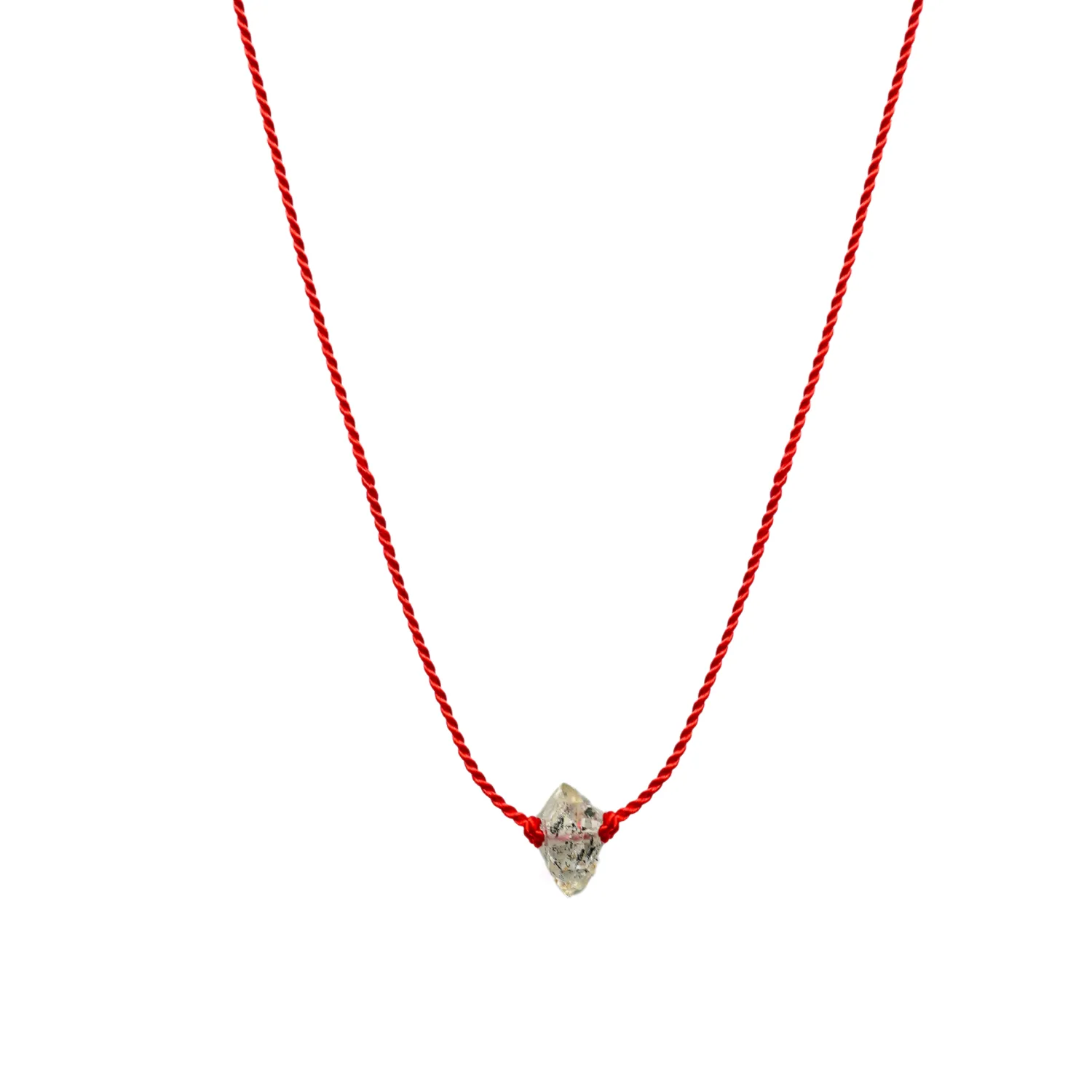 Herkimer Diamond Necklace with Red Activation String