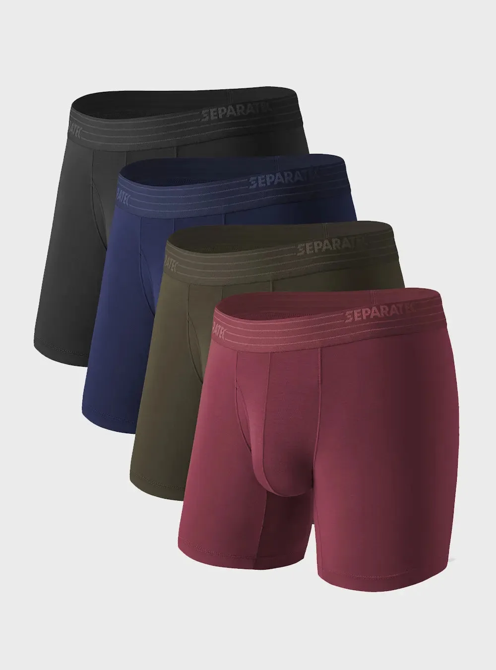 Boxer briefs de bambú con bolsillo CradleFit, bragueta abierta y comodidad, pack de 4