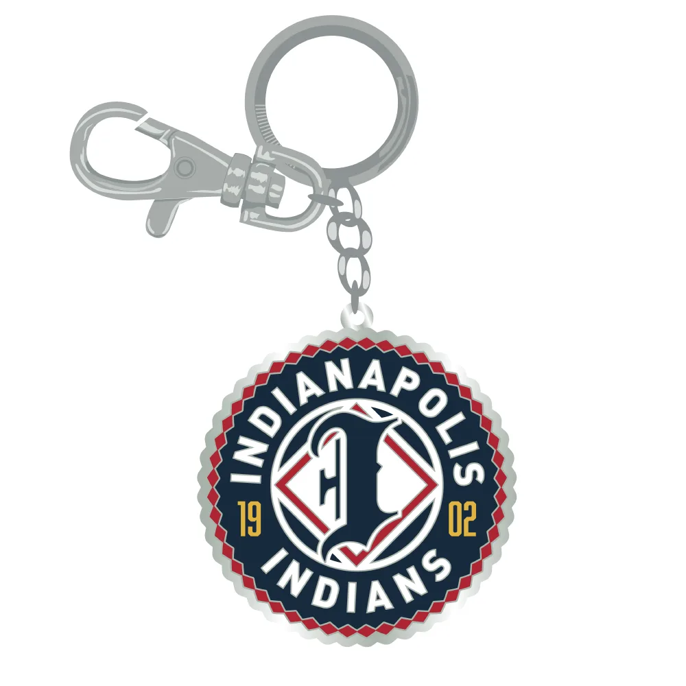 Indianapolis Indians Primary Logo Zamac Keychain