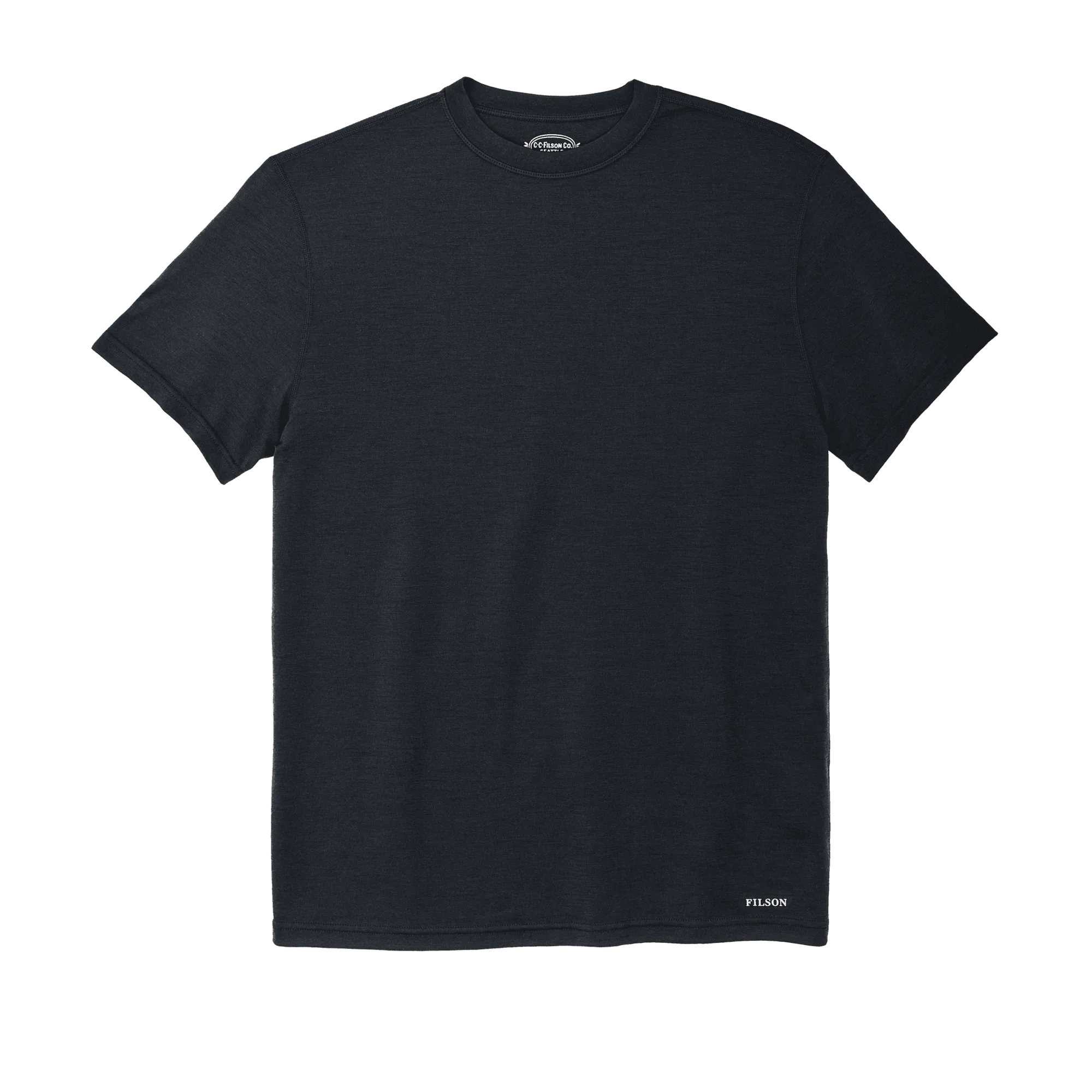 T-shirt a girocollo a maniche corte in lana merino 210g - Blu notte