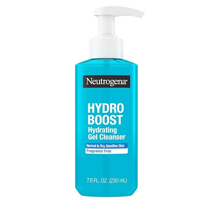 Neutrogena Hydro Boost Face Wash, Fragrance Free, Hydrating Facial Cleanser with Hyaluronic Acid, Daily Foaming Face Wash & Makeup Remover, Hypoallergenic Gel Cleanser, 7.8 fl. oz