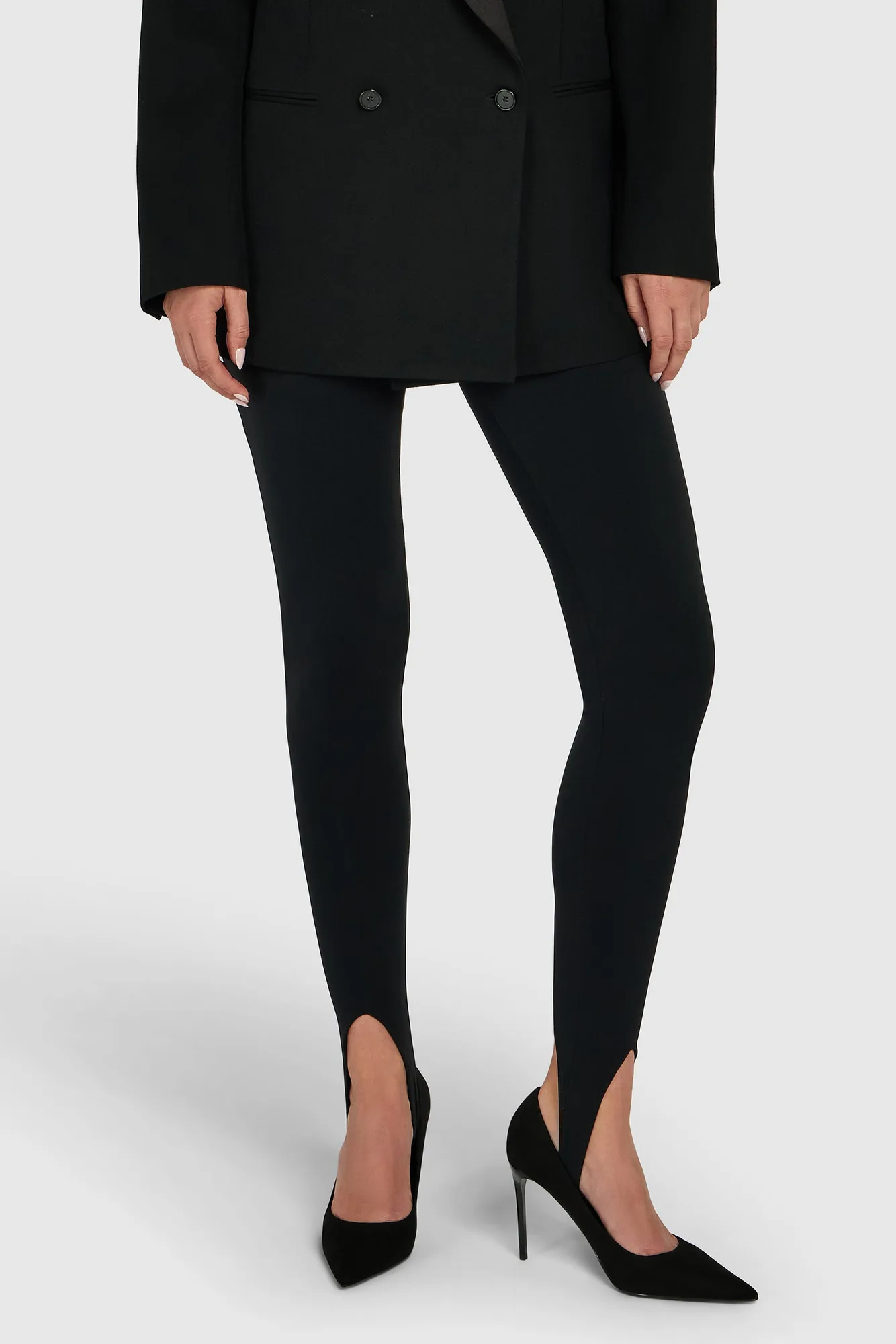 Leggings à sous-pieds noirs