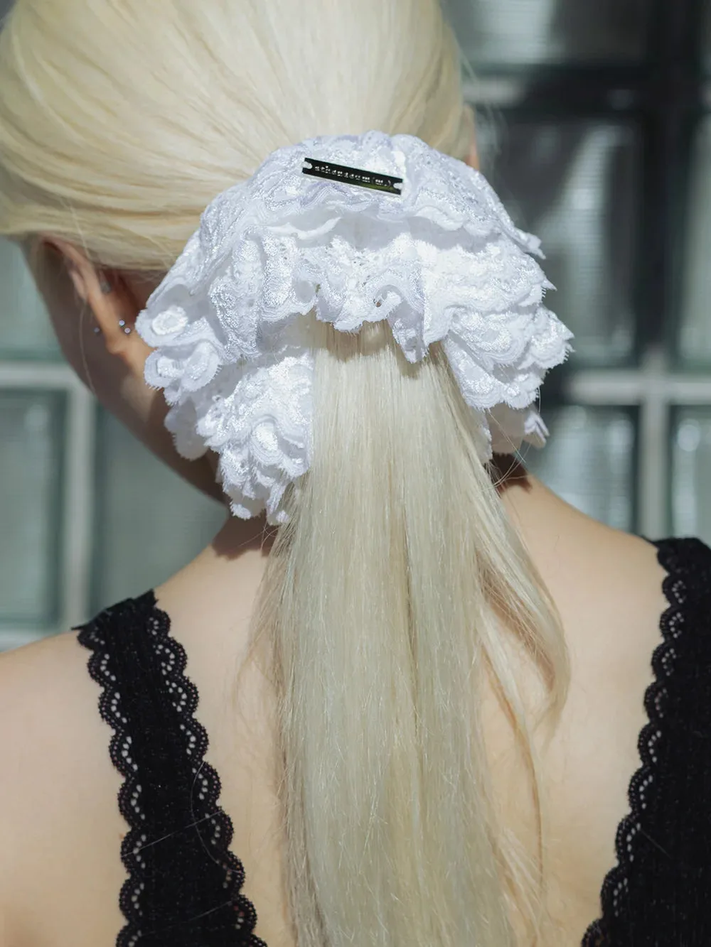 Marie Lace Scrunchies - أبيض