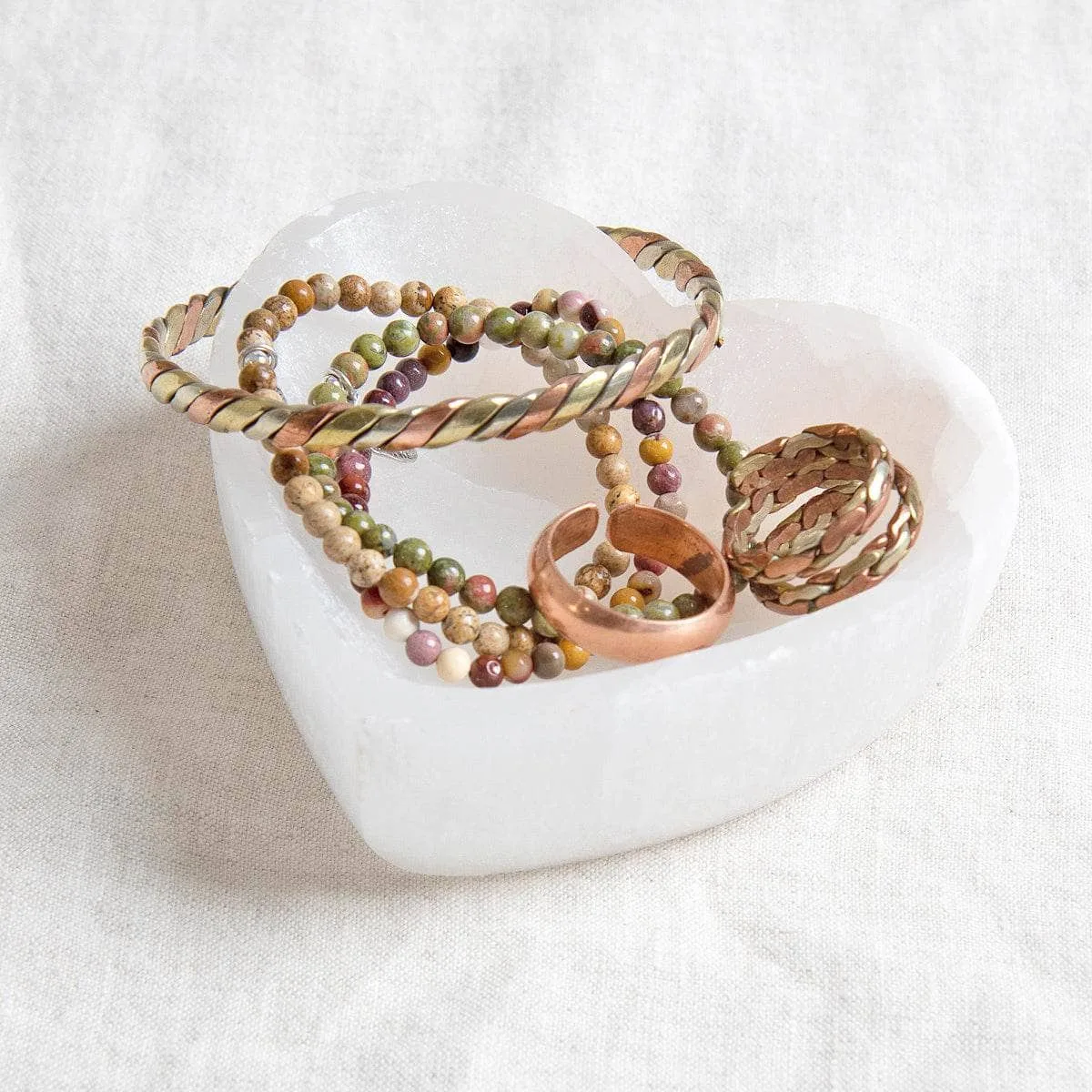 SELENITE CRYSTAL RECHARGING HEART BOWL