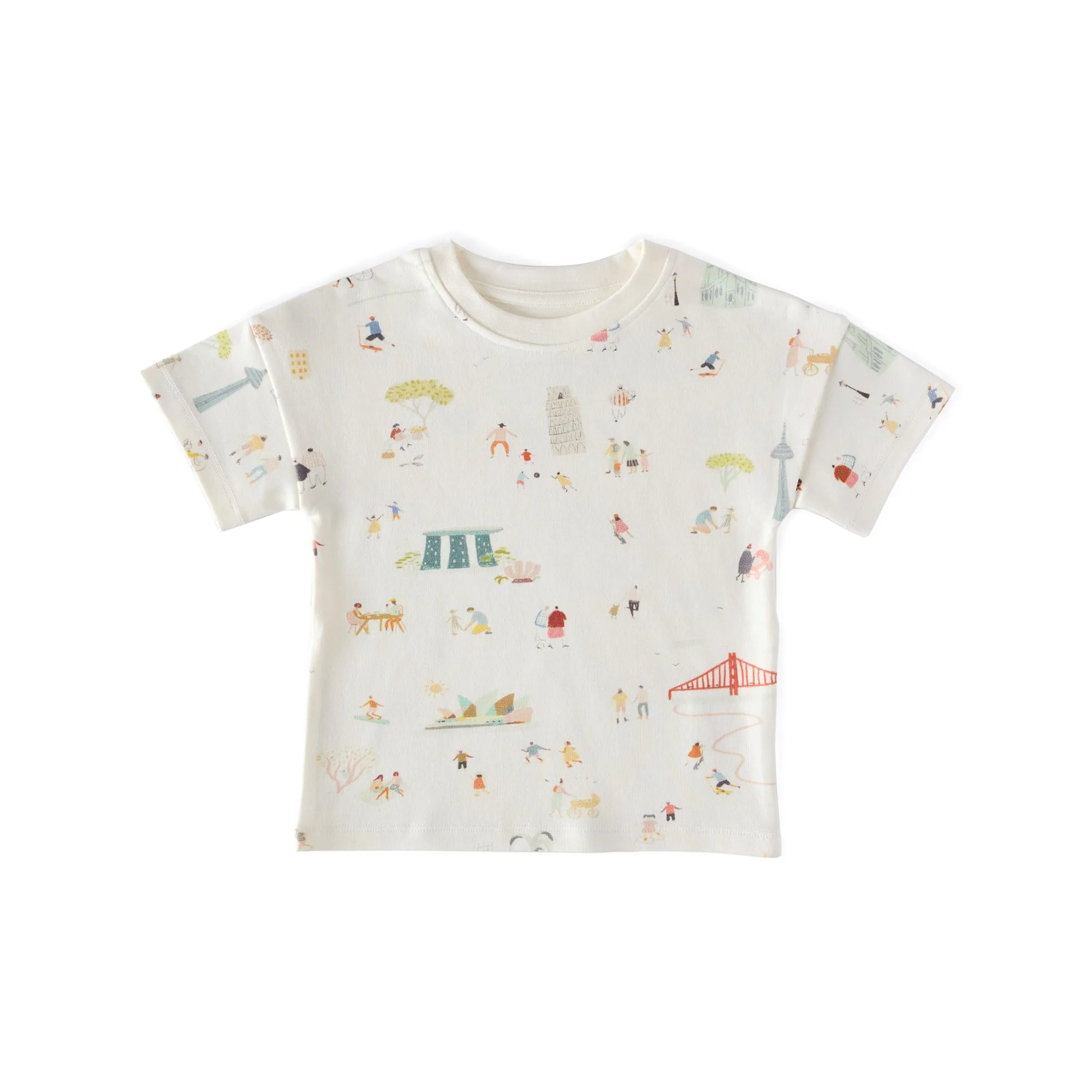 Dropped Shoulder Short Sleeve T-Shirt - Explore the World