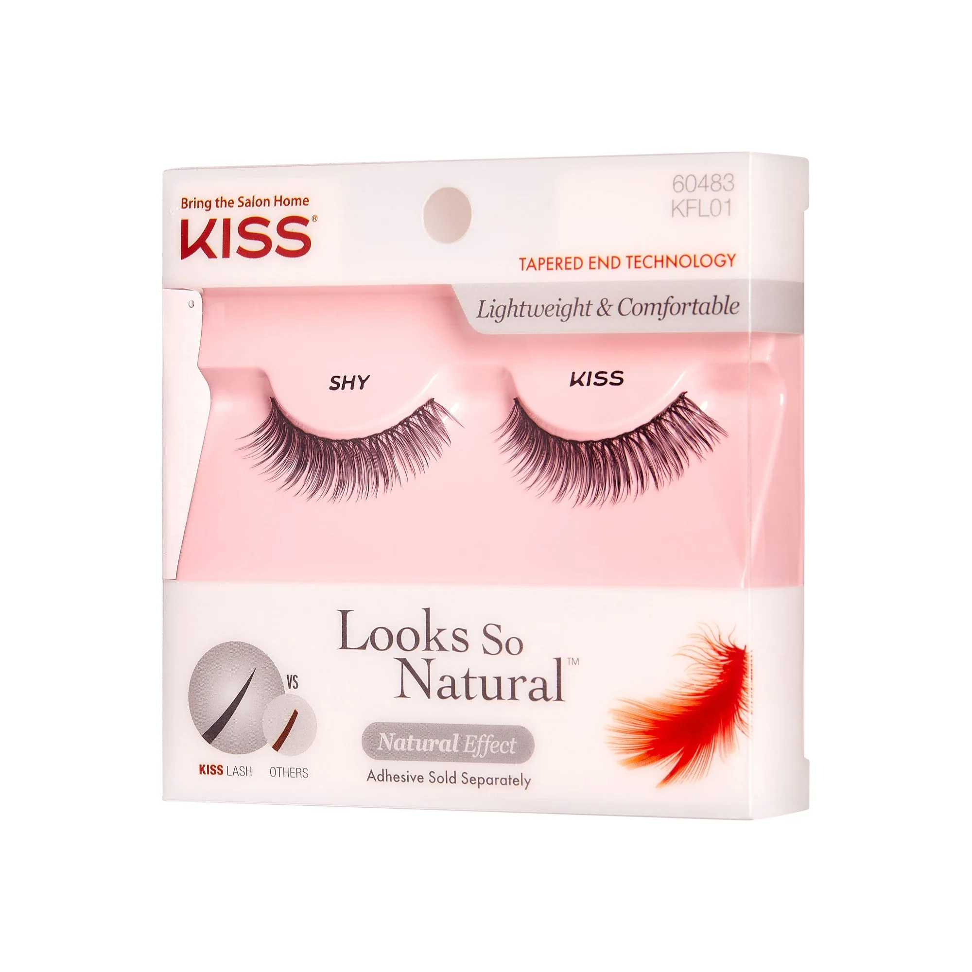 Kiss Looks So Natural False Eyelashes - Shy | 1 Pair, Strip Lashes, 14mm