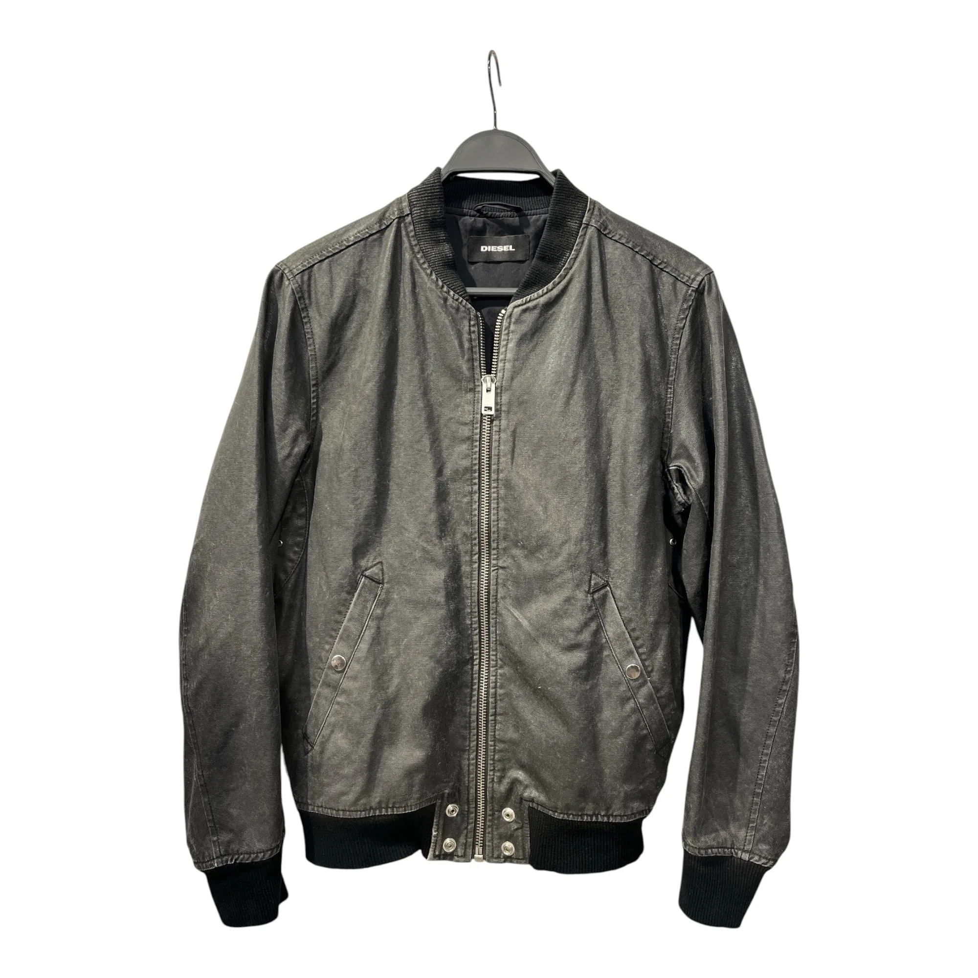 DIESEL/Cazadora/M/Algodón/Gris/BOMBER ENCERADA GRIS OSCURO