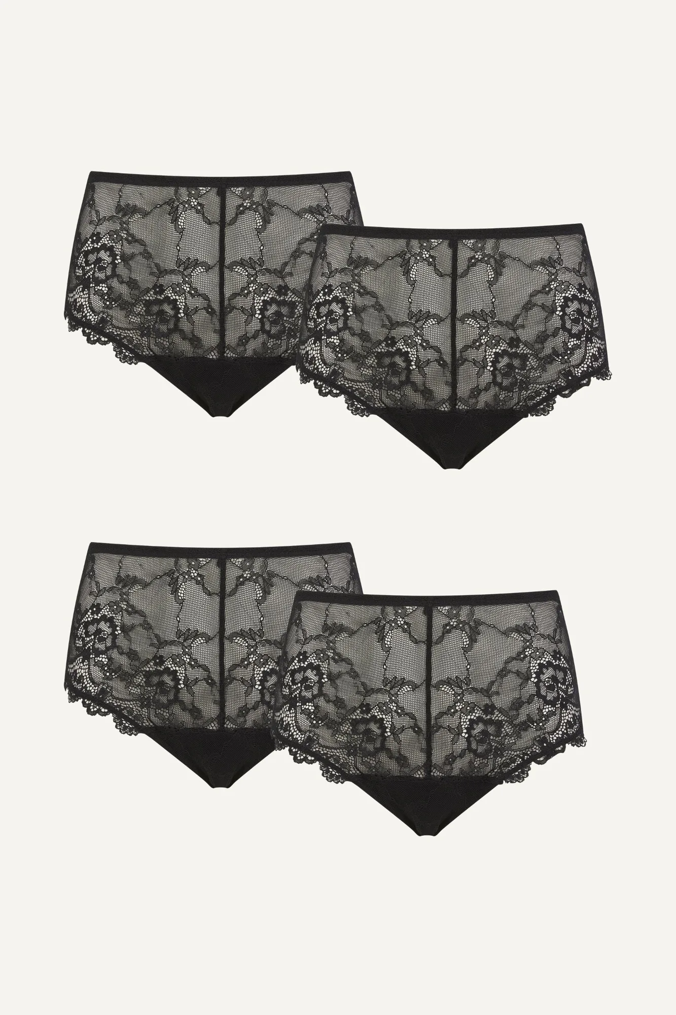 Signature Lace Shorts 4 Pack I Black