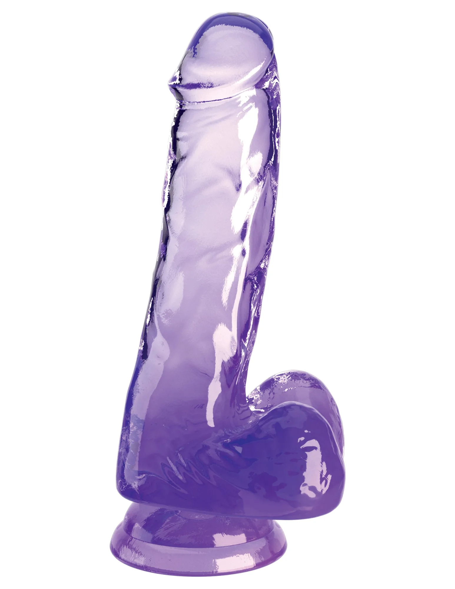 King Cock Clear 6" con bolas - Púrpura
