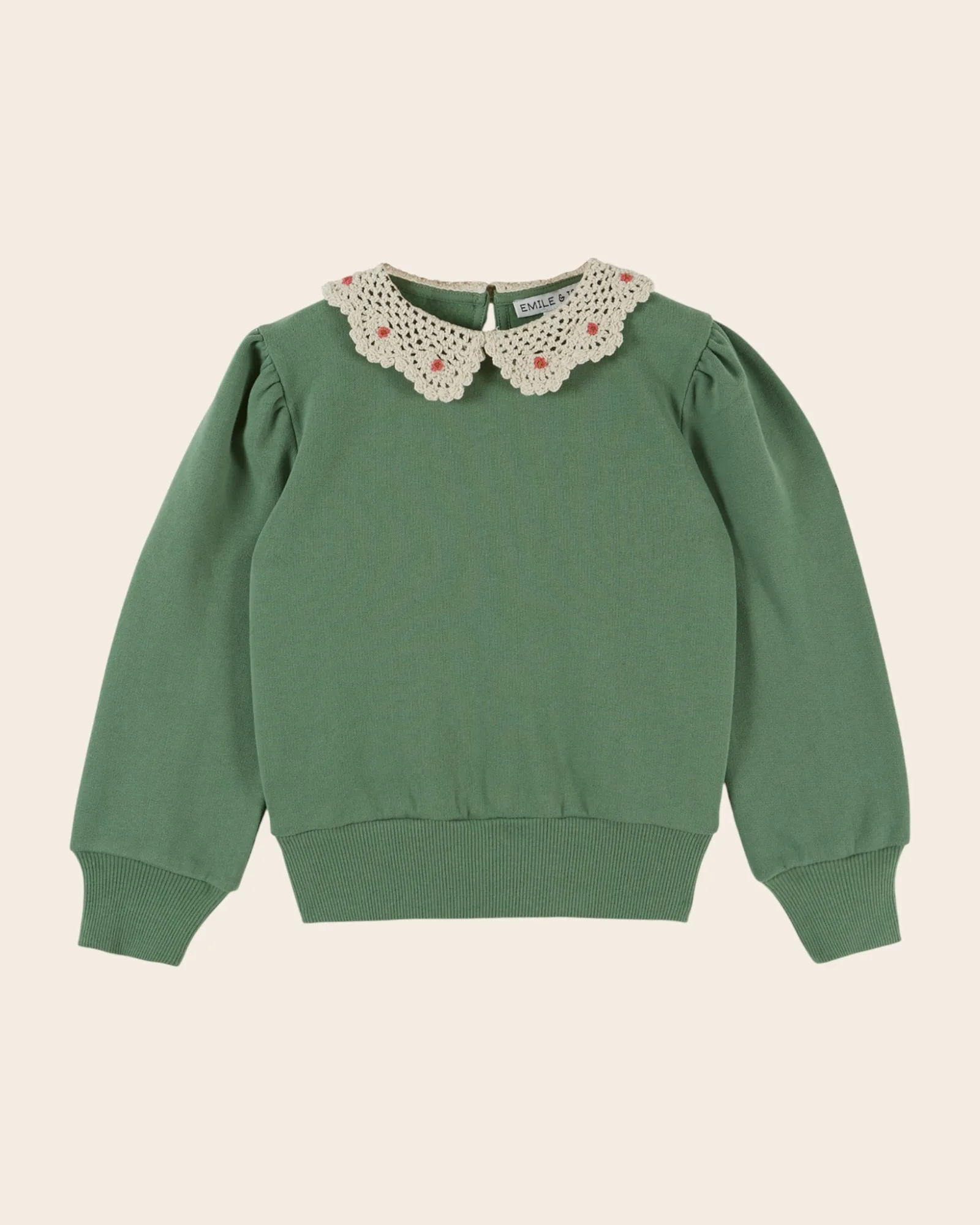 Sweat - Col crochet vert