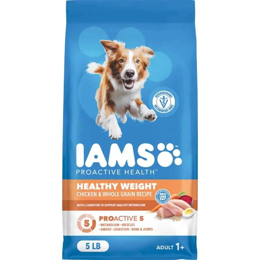 دليل حصص طعام IAMS للتحكم بالوزن للكلاب