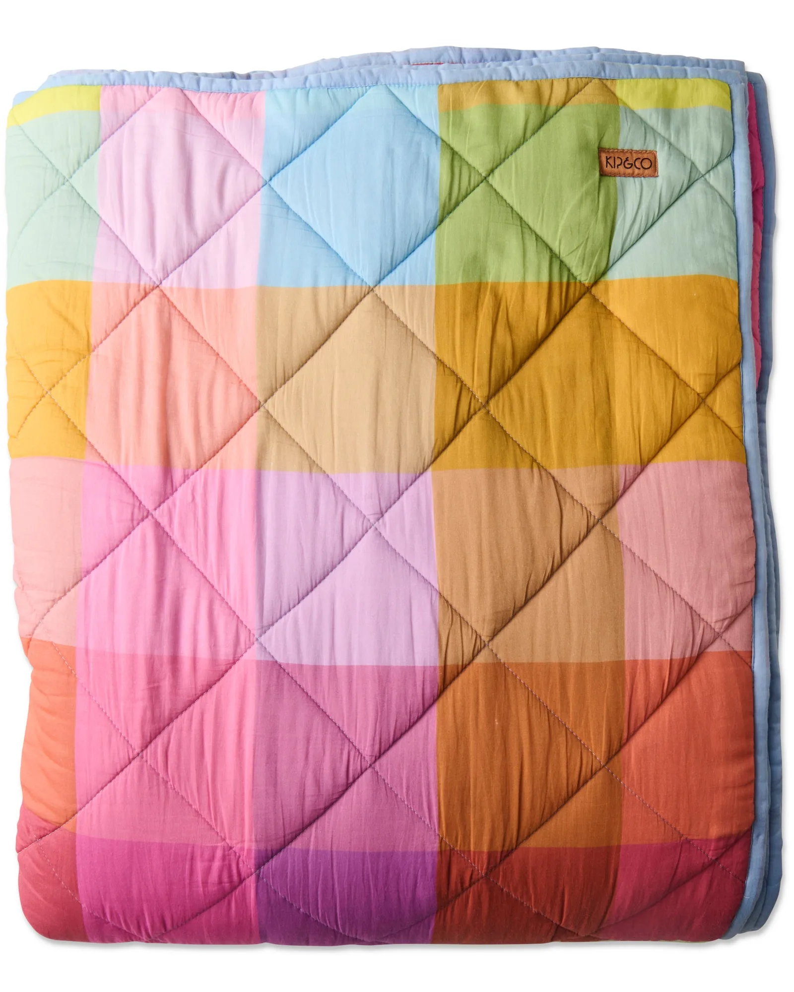 Ponza Tartan Organic Cotton Quilted Bedspread