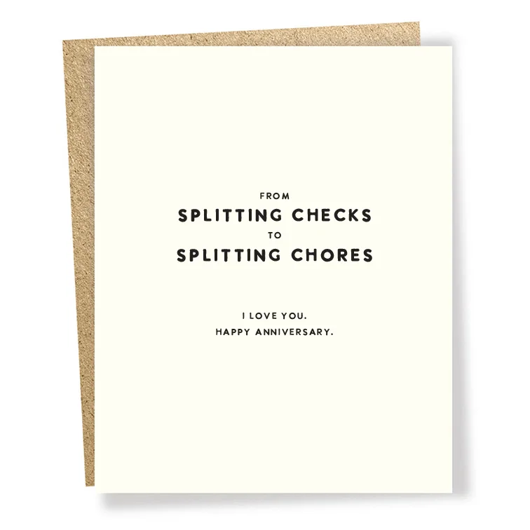 Splitting Chores Anniversary Card