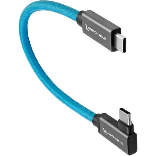 كابل Kondor Blue USB-C 3.1 Gen 2 بزاوية قائمة (8.5”، أزرق)