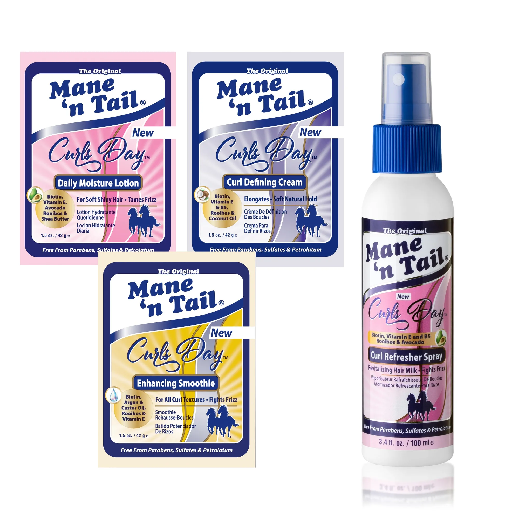 Curls Day 3 Packettes & Curl Refresher Spray (4-Pack)