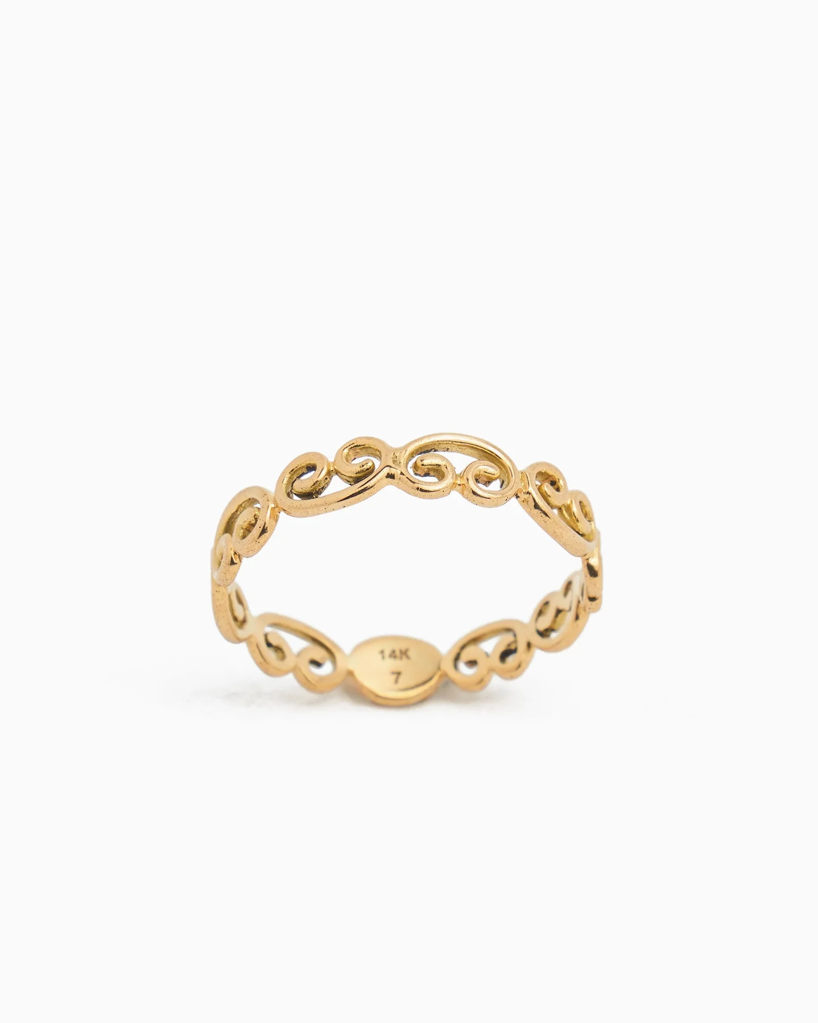 14K Gold Good Vibes Petroglyph Ring