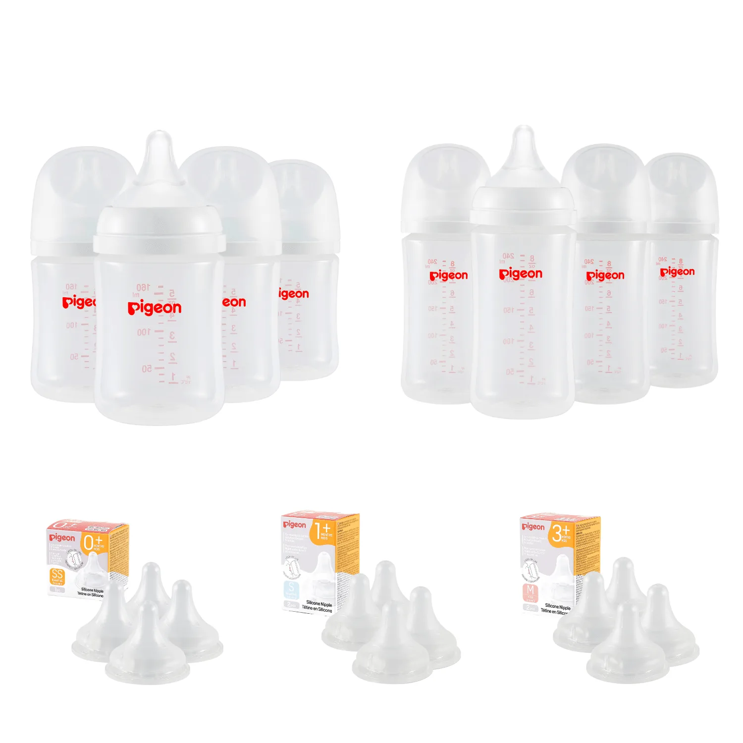 Pacco biberon PP a collo largo per neonato (0~3+ m)