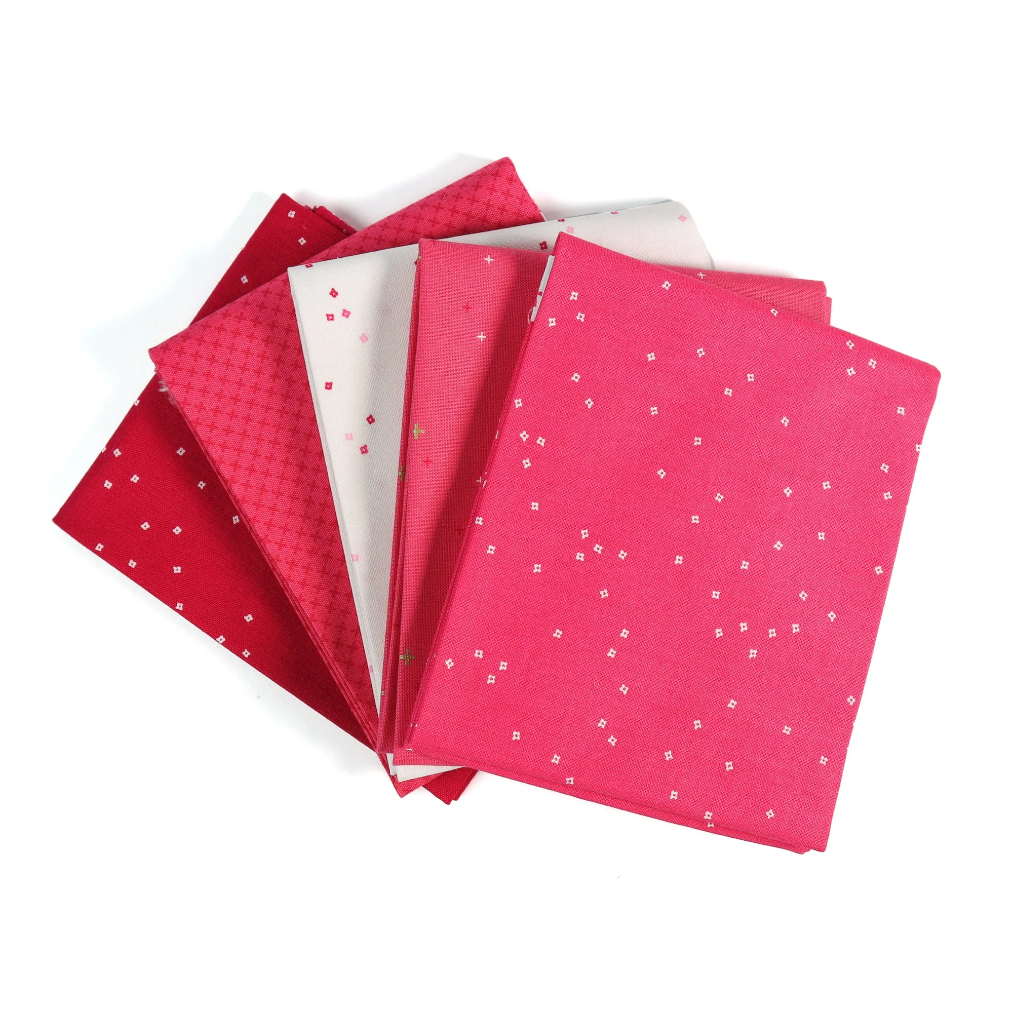 Conjunto de 5 quartos de tecido rosa choque