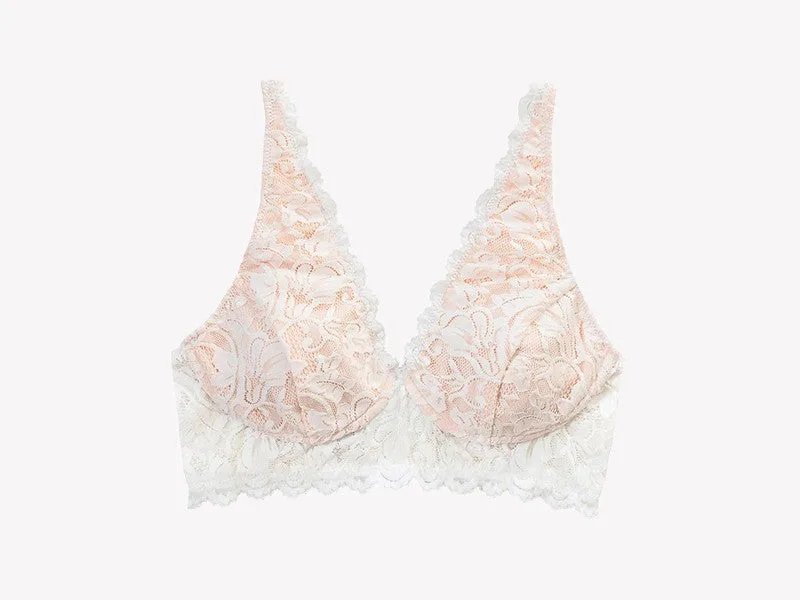 Vela Wireless Bra, White / Blush