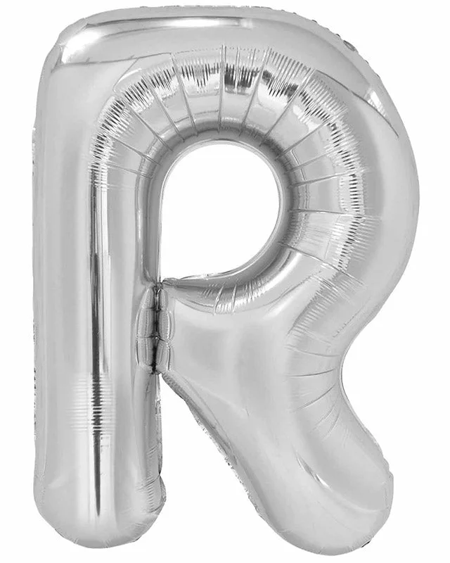 R Silver Letter Balloon - 34" Foil