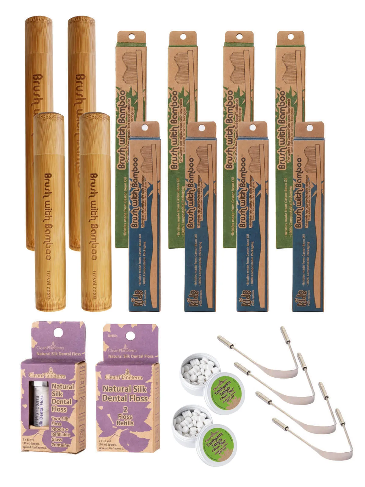 Sada pro ústní hygienu pro celou rodinu - Brush with Bamboo