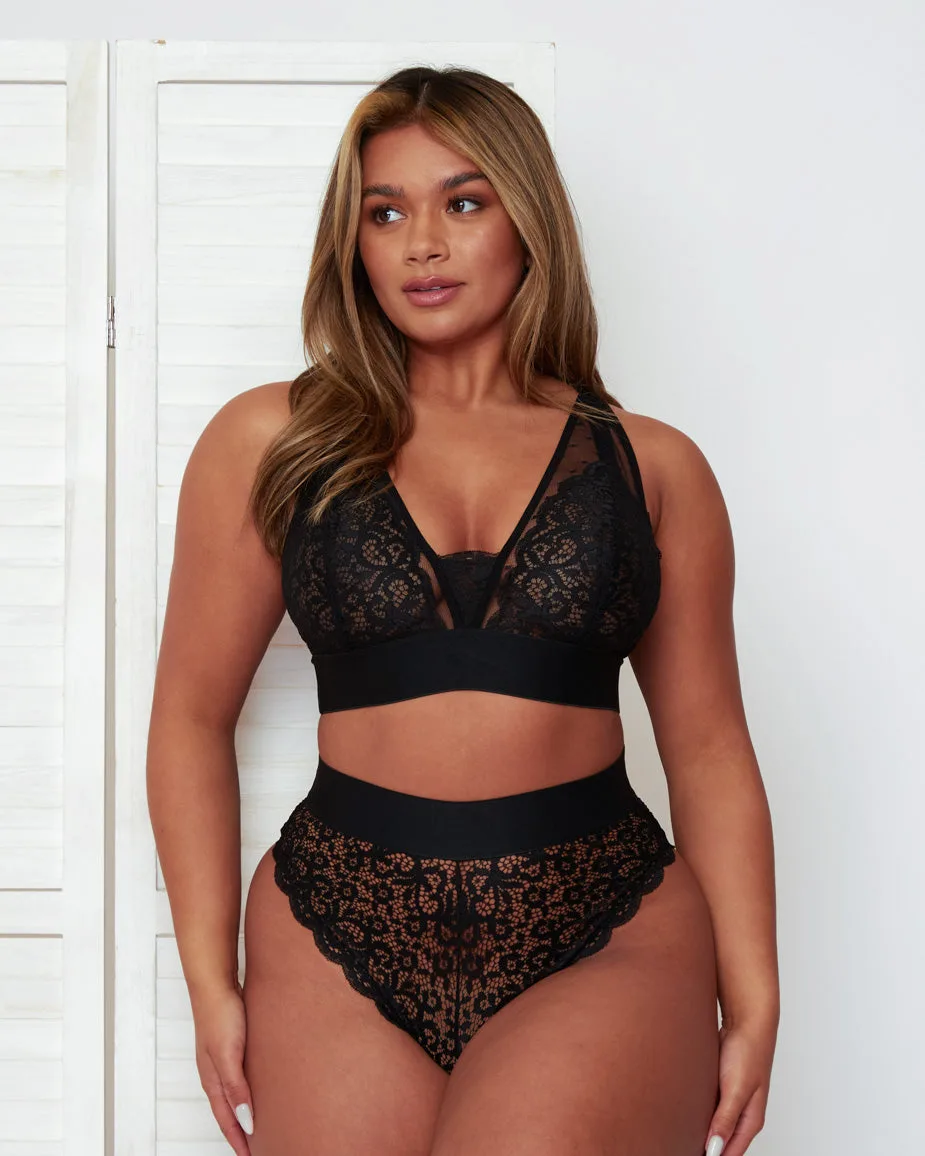 Hallie Bralette & Brief Set : Midnight Black