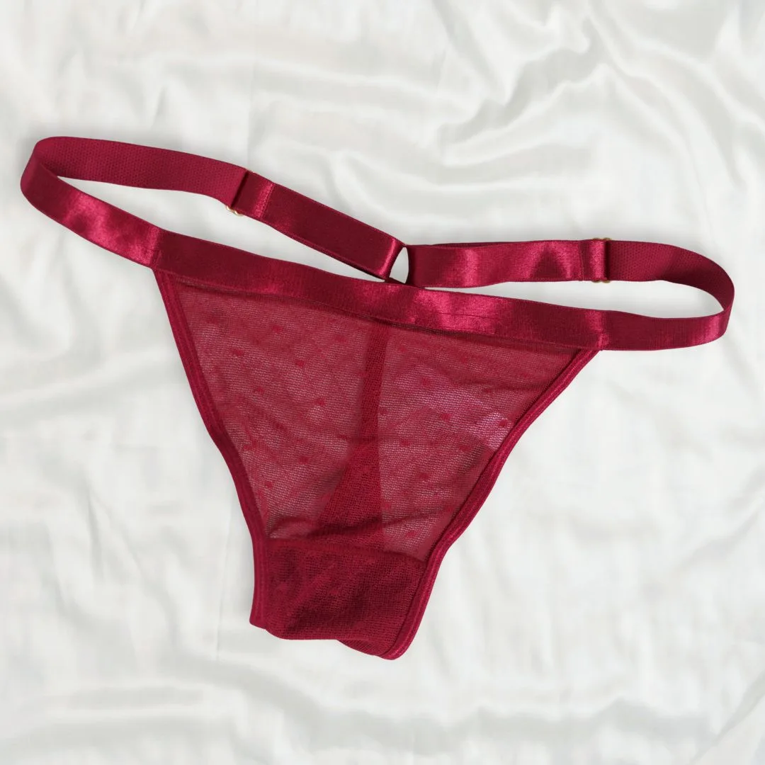 Wine Venus Ultra-Adjustable G-String XS/S