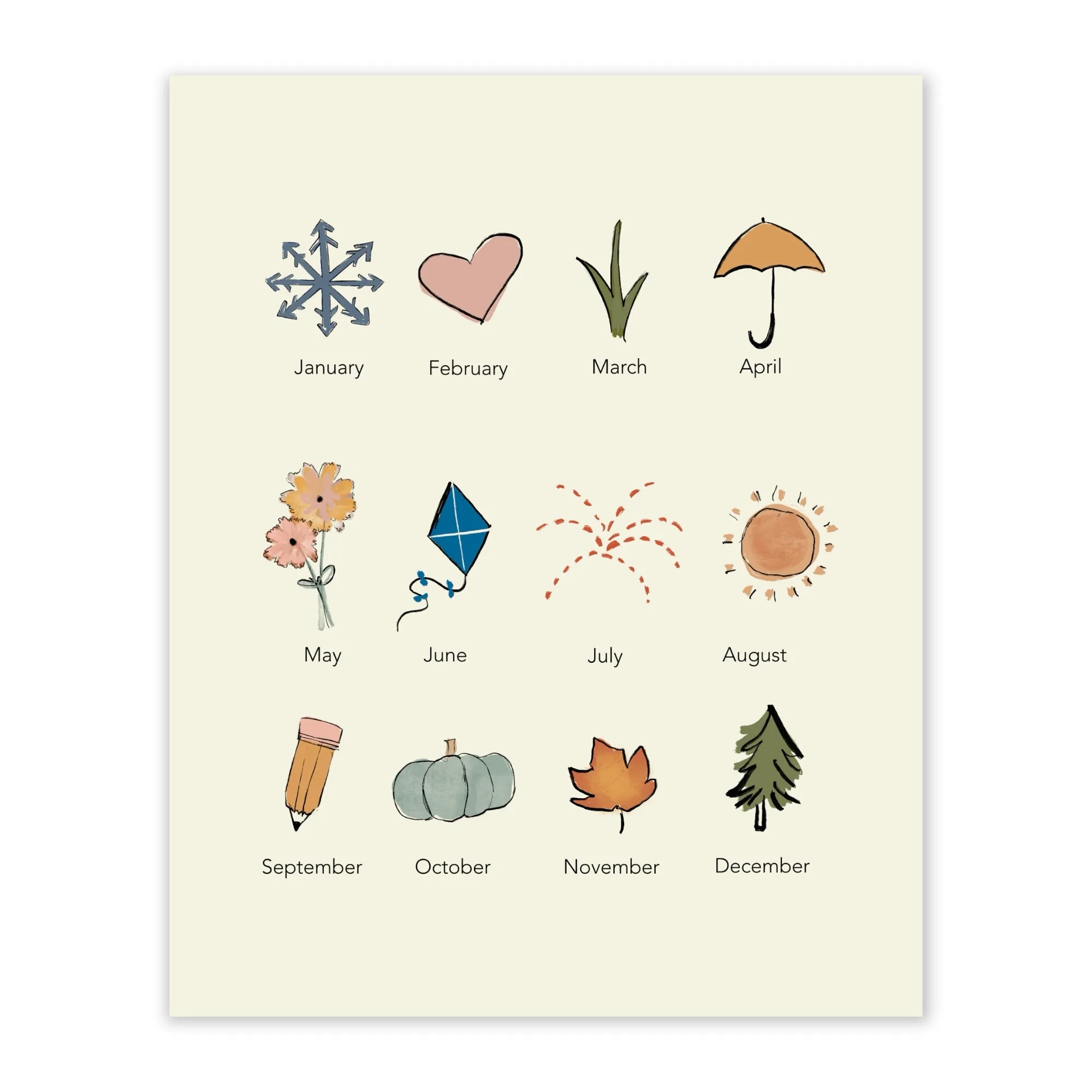 How to Frame a Months of the Year Artwork Print