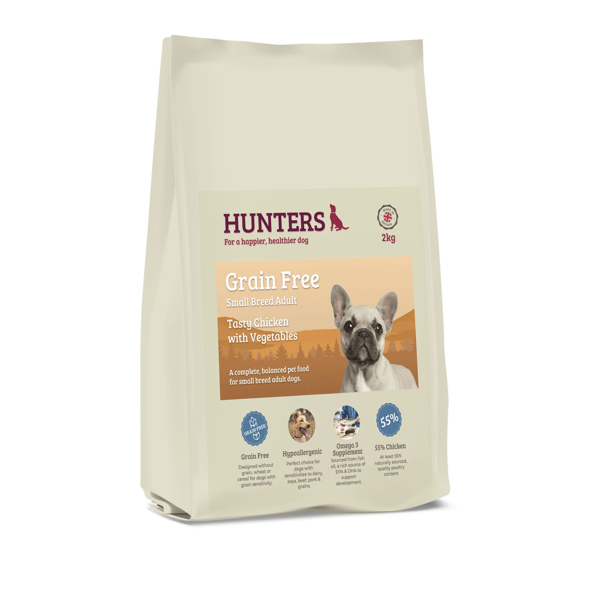Hunters Senza Cereali Razze Piccole Pollo con Verdure