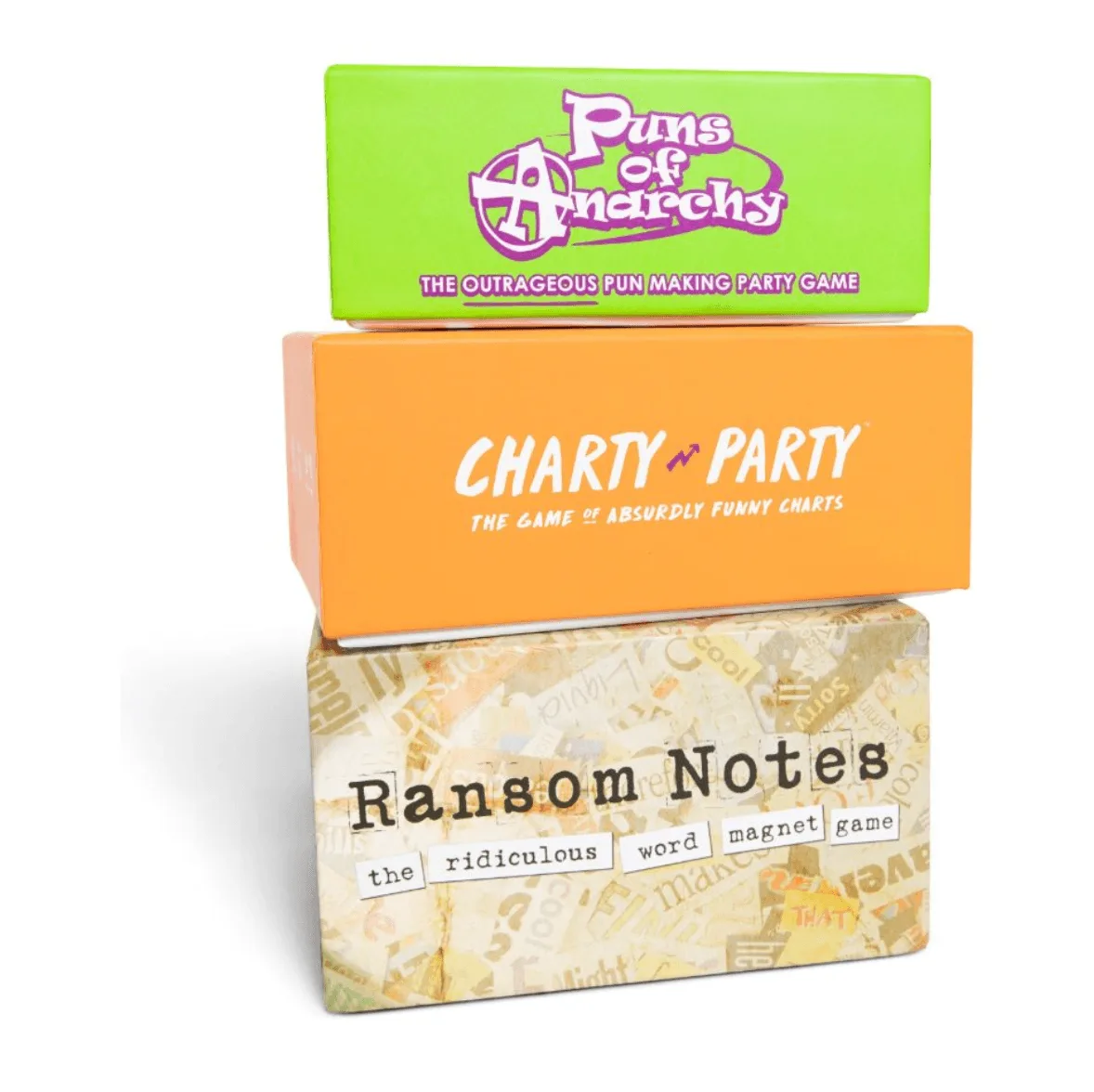 حزمة الثلاثة الكبار: Ransom Notes وPuns of Anarchy وCharty Party