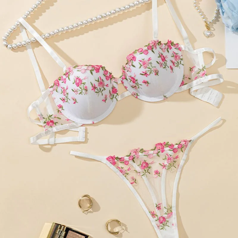 Soft Girl Bloom Floral Embroidered Lingerie