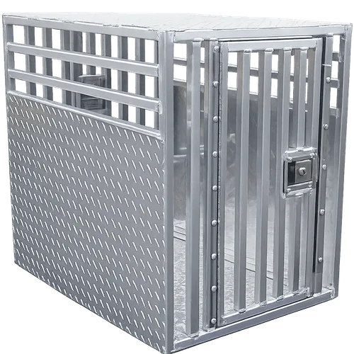 Double Door Diamond Tread Aluminum Dog Crate