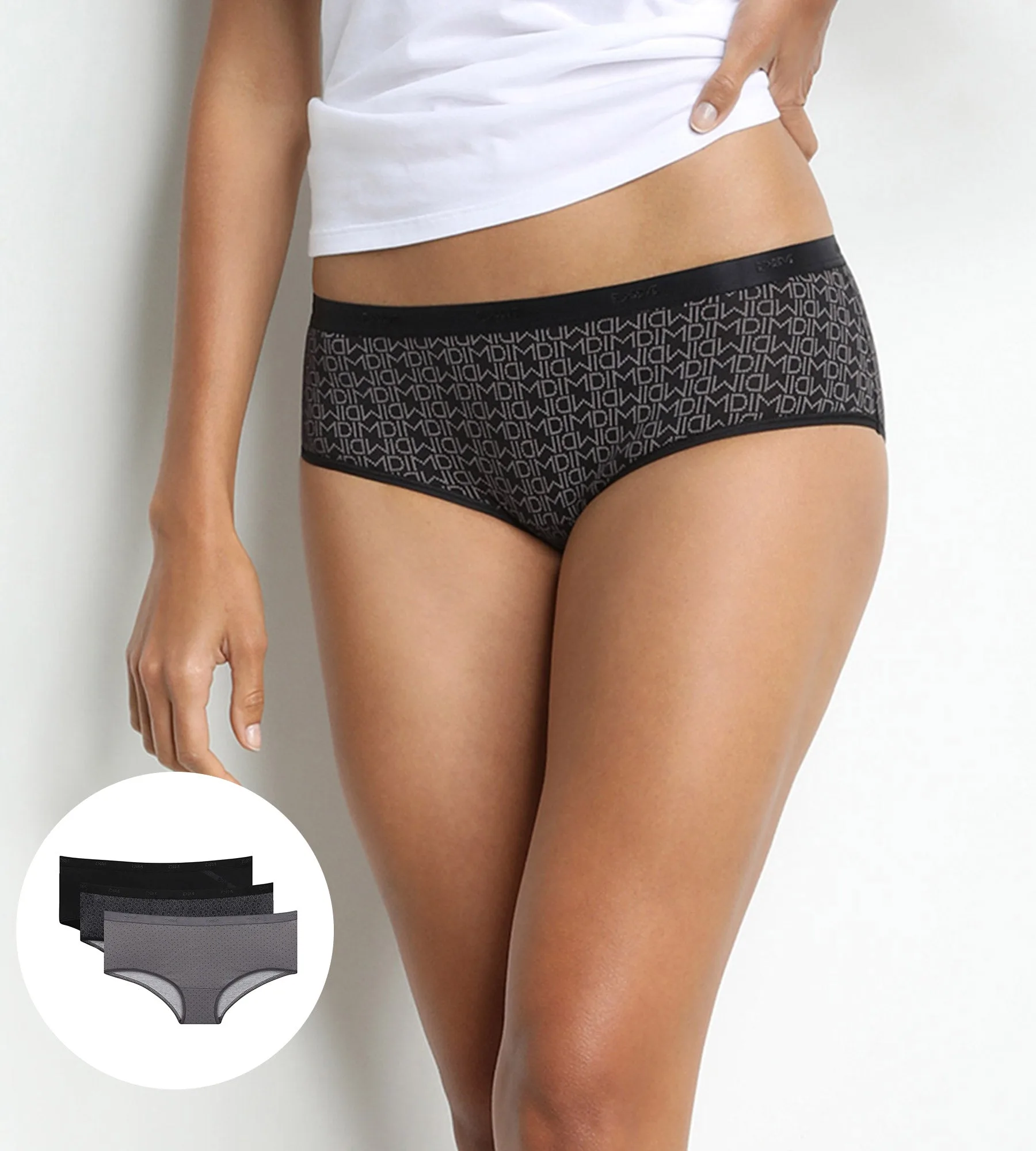 Lot de 3 boxers noirs Femme Les Pockets Coton