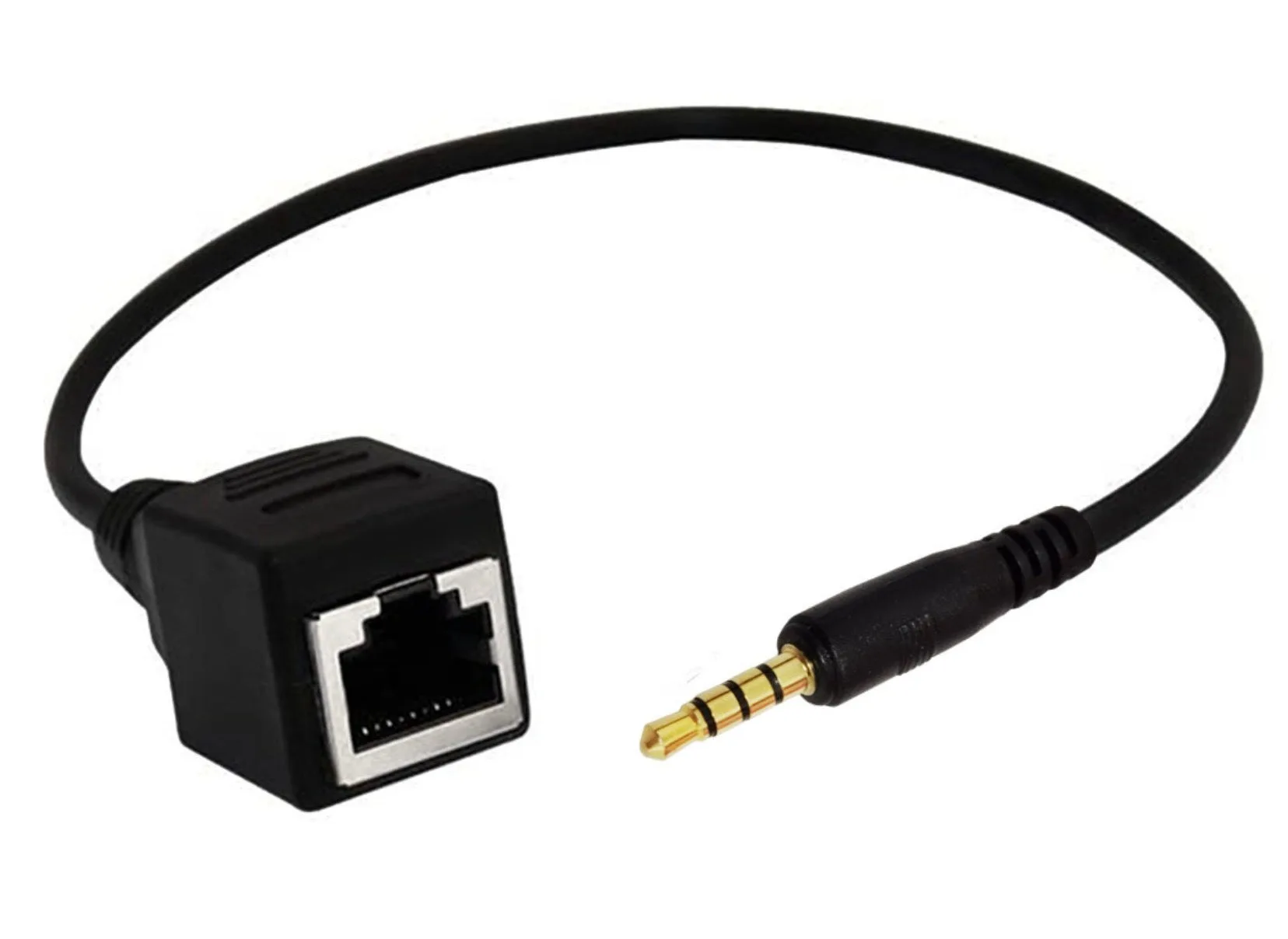3.5mm TRRS 4 Pole Male to RJ45 Female Audio Adapter Cable 0.2m