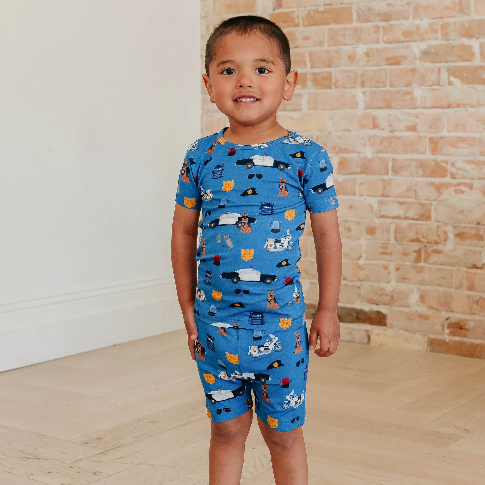 Bamboo 2pc Short Sleeve Pajama Set - Police Officer