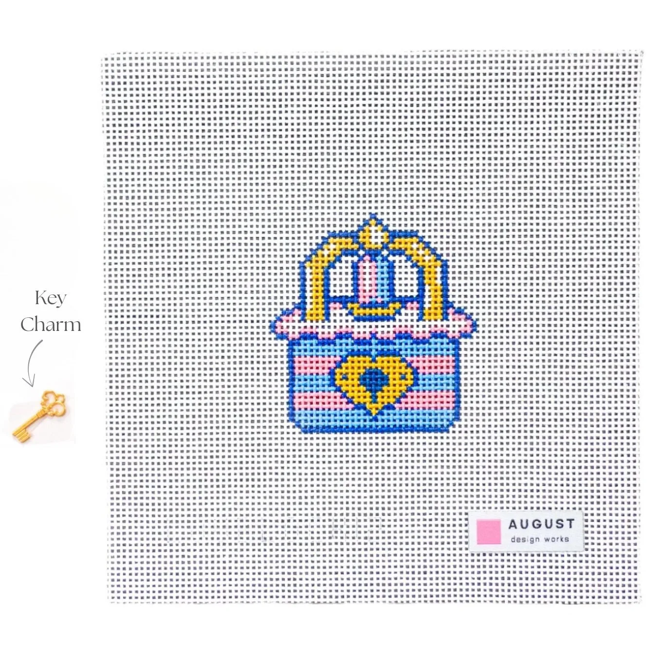 Birthday Love Lock - Needlepoint Canvas + Key Charm (Wholesale)