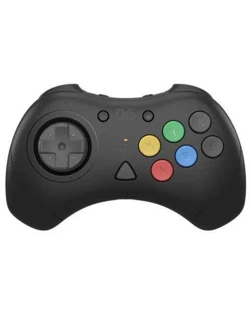D6 Dreamcast Kontroler Nirkabel 6-Tombol (Hitam)