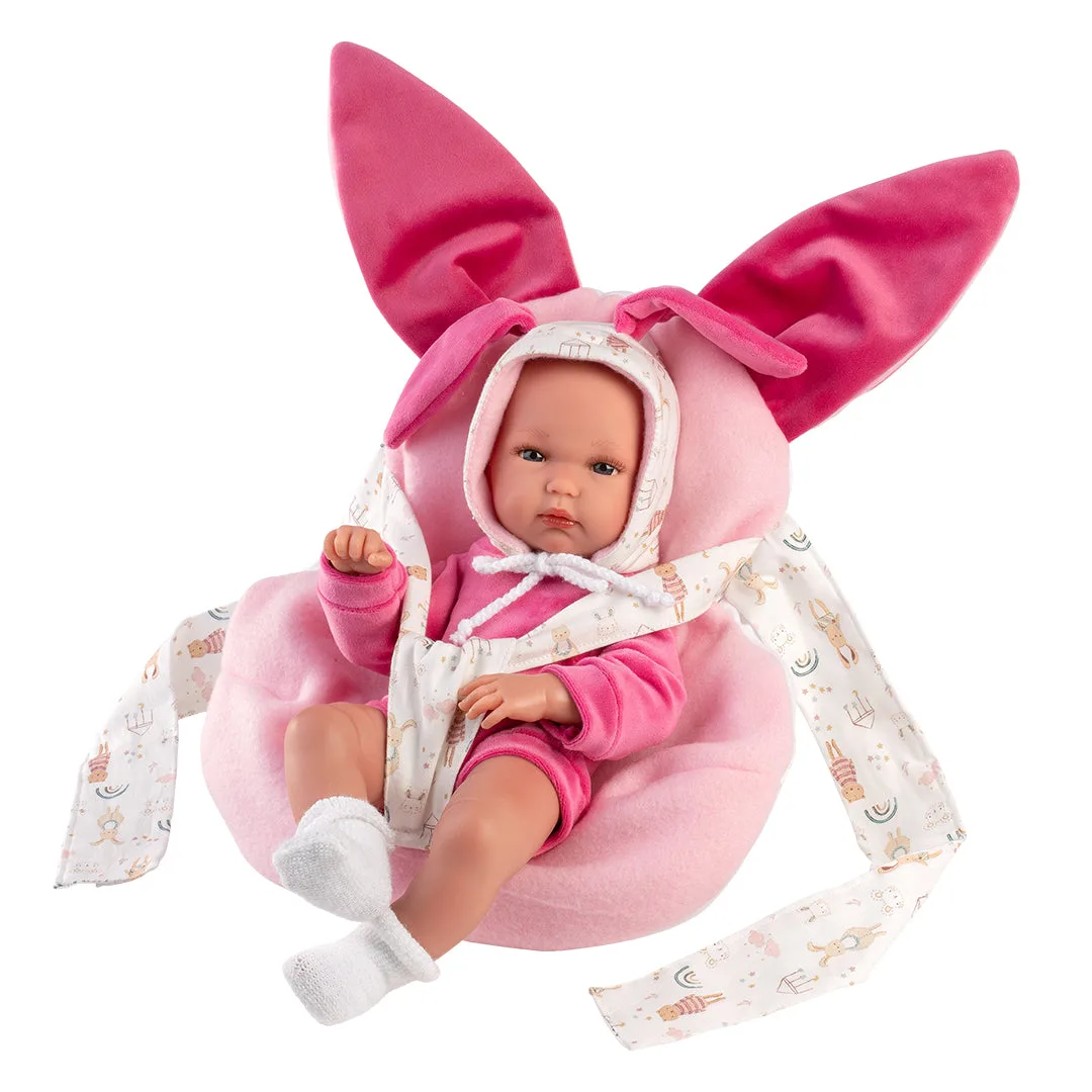 Muñeco Llorens articulado 35 cm – Recién Nacidos muy suaves – Bimba con portabebé